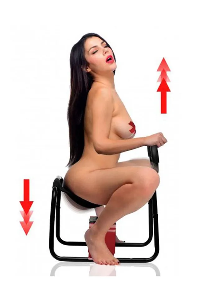 XR Brands Anal XR Brands Lovebotz Bangin Bench EZ Ride Sex Stool With Handles BlackRed