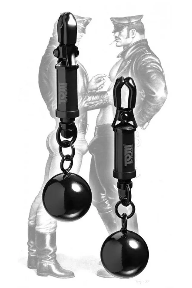 XR Brands Anal XR Brands Tom of Finland Barrel Nipple Clamps Black
