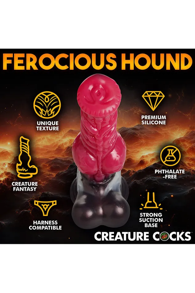 XR Brands Dildos XR Brands Creature Cocks Cujo Canine Silicone Dildo Red Various Sizes