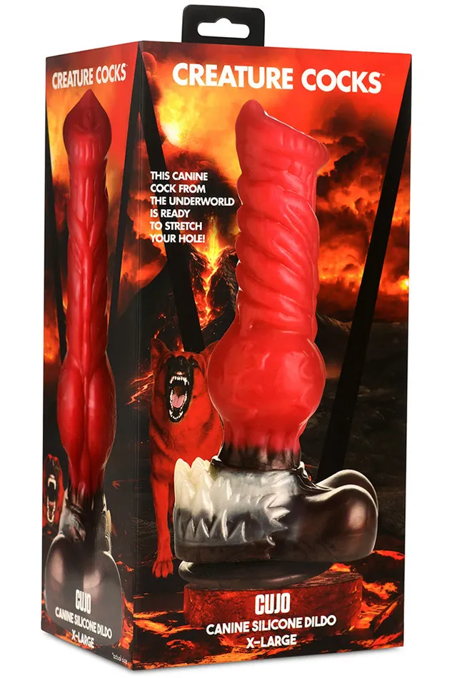 XR Brands Dildos XR Brands Creature Cocks Cujo Canine Silicone Dildo Red Various Sizes